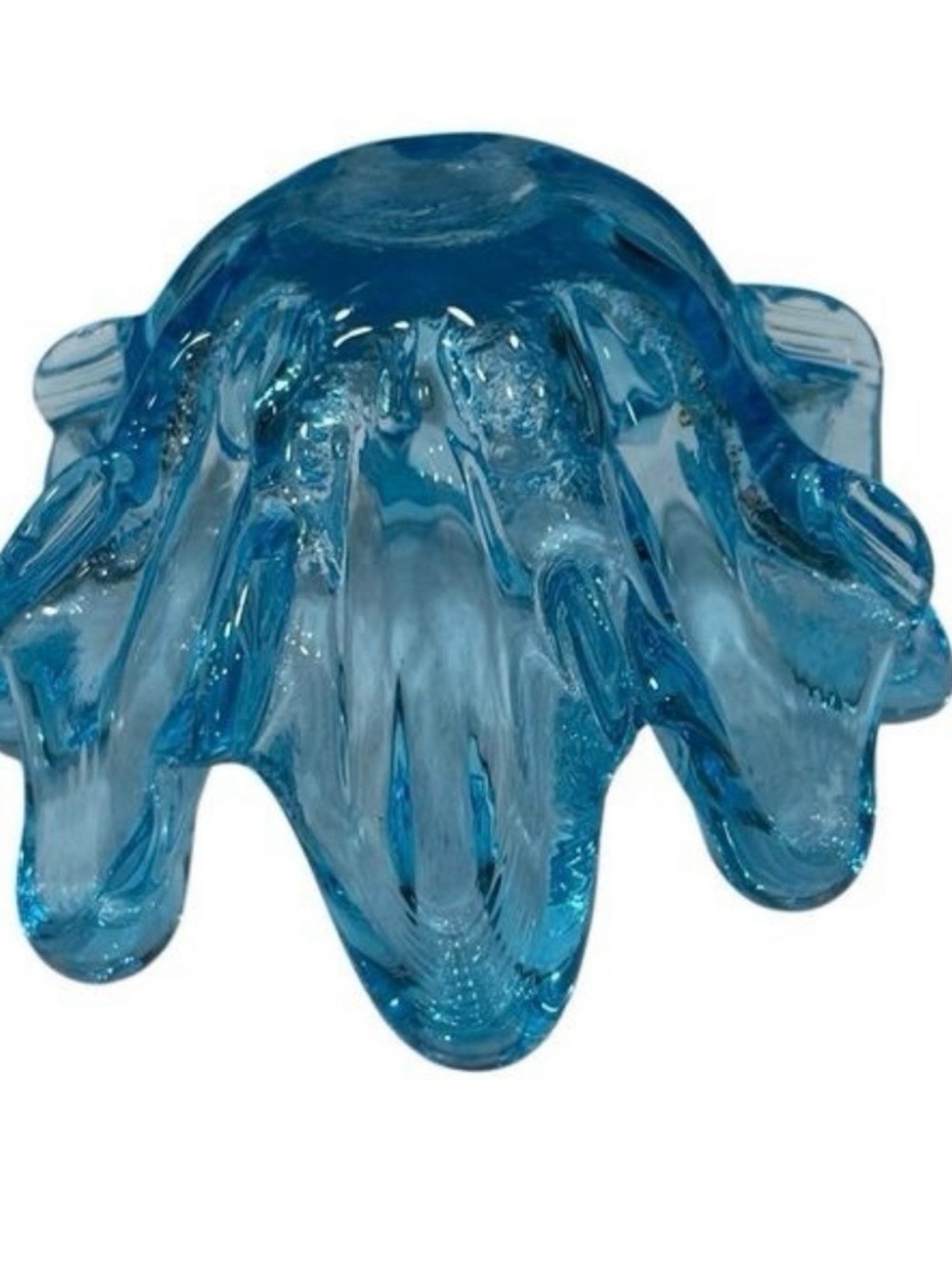 Vintage Swung Glass Bowl
Candy Trinket Dish MCM
Aqua Blue 8 Fingers Art Glass - Picture 5 of 9